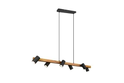 Marley Taklampa 115cm 6L 6xGU10 mattsvart/ trä