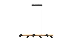Marley Taklampa 115cm 6L 6xGU10 mattsvart/ trä