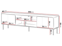 Marros Tv-bänk 200 cm med hyllor