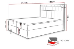 Masone Sängpaket Kontinentalsäng 140x200 cm