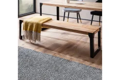 Matbänk Wohnling massivt trä industriell stil med metallben 140 cm