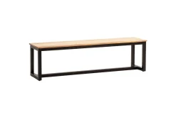 Matbänk Wohnling massivt trä industriell loftstil med metallben 120 cm