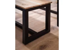 Matbänk Wohnling massivt trä industriell loftstil med metallben 120 cm