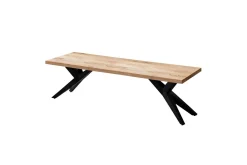 Matbänk Wohnling massivt trä i modern loftstil med metallben 120 cm