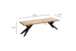 Matbänk Wohnling massivt trä i modern loftstil med metallben 120 cm