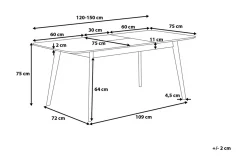 Matbord Dansbury Hopfällbart 120-150x75 cm
