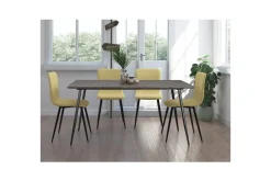 Matbord Monza 160x90x76 cm, Fiskben Viteik/Svart