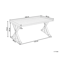 Matbord utomhus Calabritto 90 cm 180 cm Akaciaträ