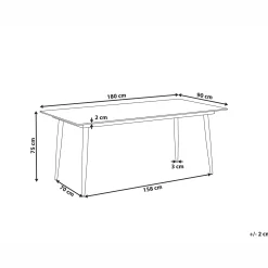 Matbord utomhus Tolentino 90x180 cm Steneffekt