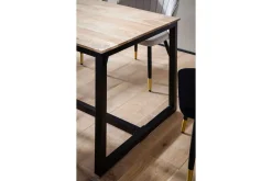 Matbord Wohnling massivt trä industriell loftstil metallbensram 160x80 cm