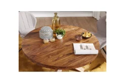 Matbord Wohnling Rund 120 cm massivt trä lantlig stil Rosenträ