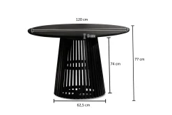 Matbord Wohnling Rund 120 cm massivt trä loftstil