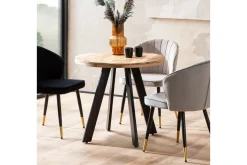 Matbord Wohnling rund massivt trä, modern lantlig stil 80 cm