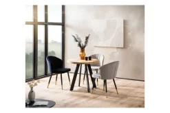Matbord Wohnling rund massivt trä, modern lantlig stil 80 cm