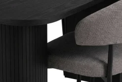 Matgrupp Bark Kopparbo Matbord 200 cm med 6 Sawako Greige Stolar Svart|Greige