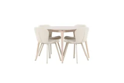 Matgrupp Flora Runt 120 cm Vit med 4st Lilja Stolar