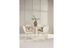 Matgrupp Flora Runt 120 cm Vit med 4st Lilja Stolar