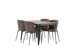 Matgrupp Tudera 140 cm Rektangulär med 4 Habesh stolar
