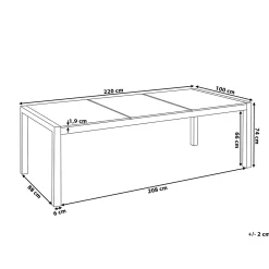 Matgrupp Utomhus Bacoli 220 cm + 8 Utestolar