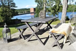 Matgrupp Utomhus Scottsdale 150 cm + 4 Kungshamn Stol Shabby Chic