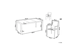 Matsalsset Cosoleto/Grosseto Grå/Silver, 6-Sits