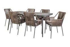Möbelset ANDROS Utebord och 6 Utestolar 180x90xH75cm