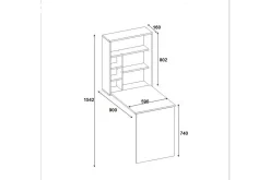 Mcmillan Väggskrivbord 90 cm med Förvaring Hyllor
