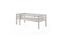 Mellanhög säng med stege Pino Vit, 85 cm
