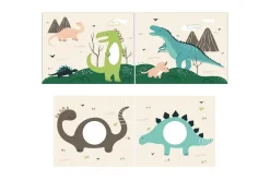 Mellanstegsäng med stege och matchande textilset (lekgardin) Scott Dino, Dinosaurie