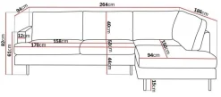 Menard Compact 4-sits Högervänd L-formad Schäslongsoffa i Manchester