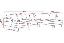 Menard 4-sits Högervänd Stor U-formad Djup Soffa med Divan och Schäslong i Manchester