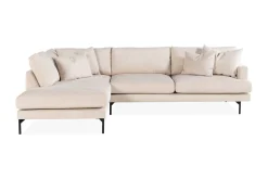 Menard 4-sits Vänstervänd L-formad Schäslongsoffa + Fotpall i Manchester