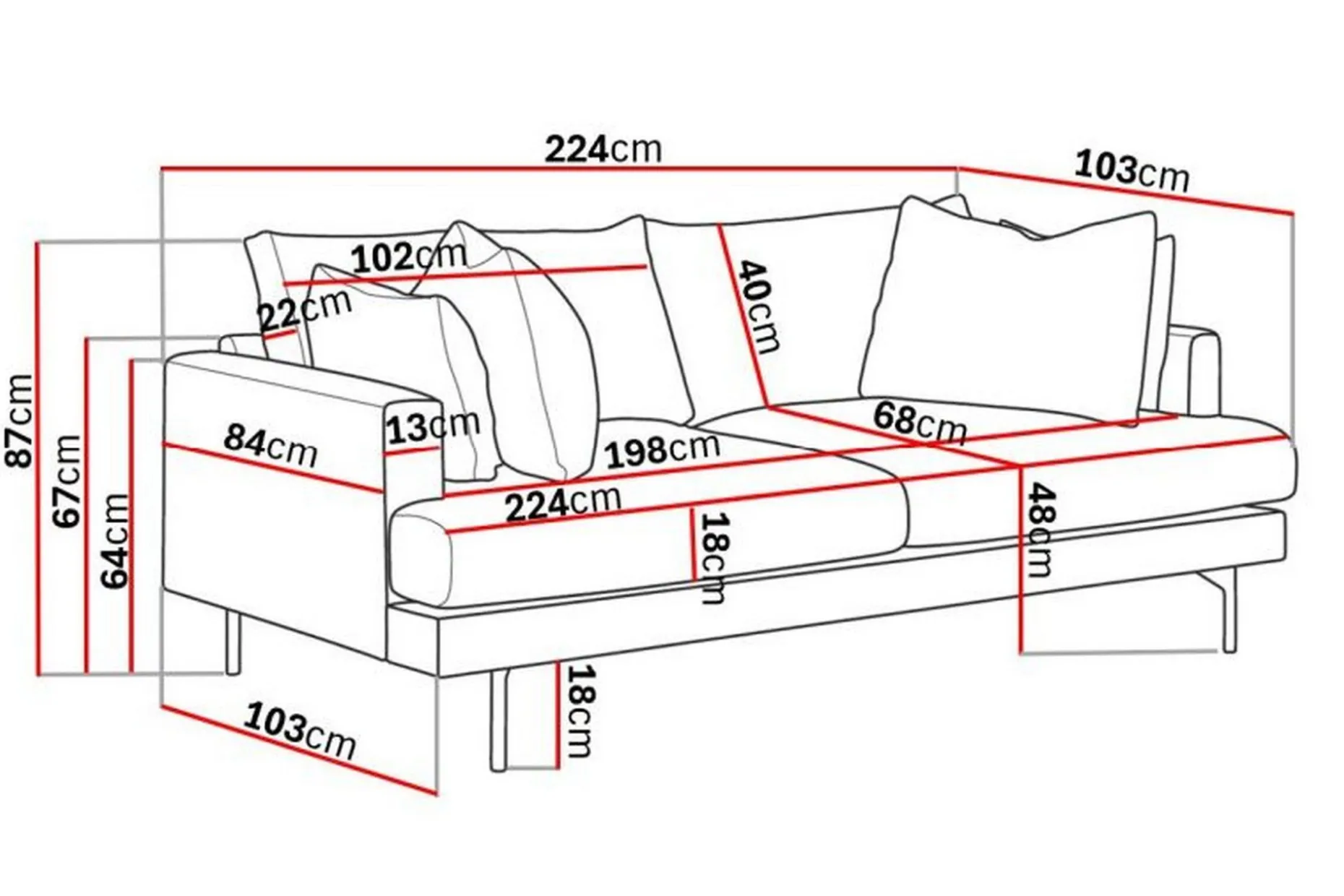 Menard Soffgrupp 4-sits + 4-sits Manchestersoffa