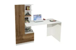 Merinoz Skrivbord 120 cm med Förvaring Hyllor + Låda + Skåp