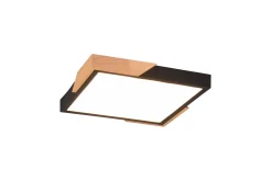 Meta LED Plafond mattsvart/ trä