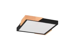 Meta LED Plafond mattsvart/ trä