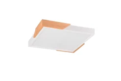 Meta LED Plafond mattvit/ trä