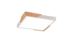 Meta LED Plafond mattvit/ trä