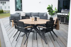 Mexico Matbord Utomhus Rund 140 cm Brun/Svart