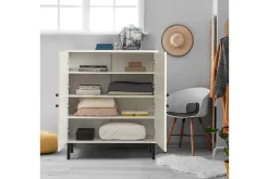 Midia Highboard 95x111 cm Vit/Brun/Lila/Gul
