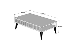 Millay Soffbord 105 cm med Förvaring Hylla
