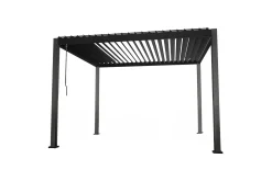 Mirador Paviljong 3x3x2,5 m med gardiner Mörkgrå