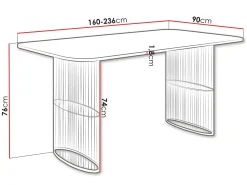 Mirion Matbord förlängningsbart 160-236 cm