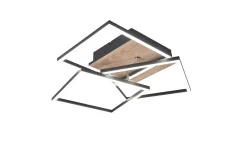 Mobile LED Taklampa mattsvart/ trä