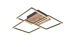 Mobile LED Taklampa mattsvart/ trä