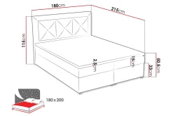 Moden Kontinentalsäng 180x215cm LED-belysning