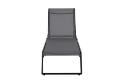 Monaco Solsäng med justerbar rygg i aluminium grå textil