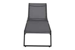 Monaco Solsäng med justerbar rygg i aluminium grå textil