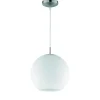 Moon Taklampa 30cm E27 borstad stål/ vit