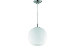 Moon Taklampa 30cm E27 borstad stål/ vit